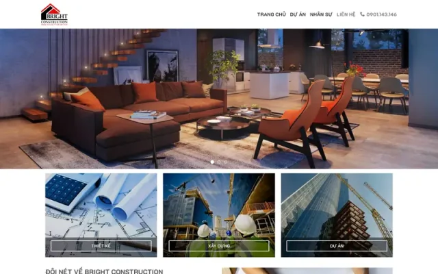 Mẫu web giới thiệu công ty kiến trúc – xây dựng