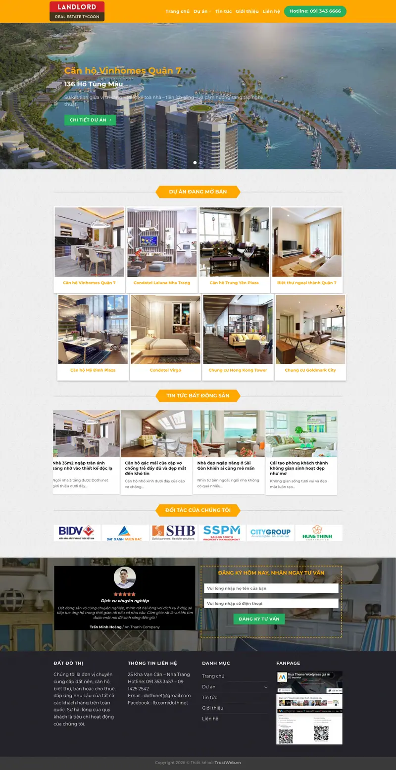 Mẫu web bất động sản 6 – màn hình 1