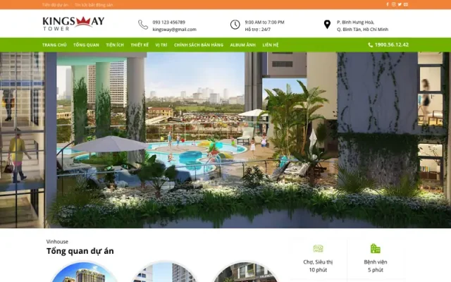 Mẫu web bất động sản giới thiệu dự án kingsway tower