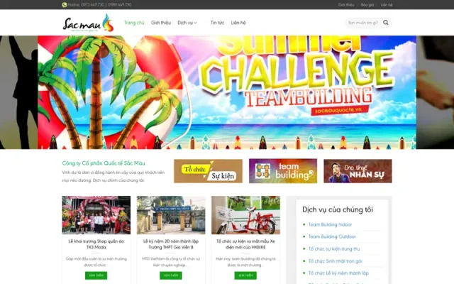 Mẫu web công ty tổ chức sự kiện, team building