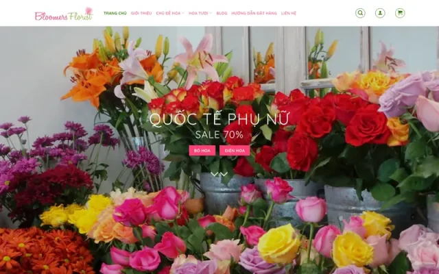 Mẫu web shop bán hoa tươi