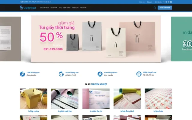 Mẫu web dành cho công ty in ấn, thiết kế