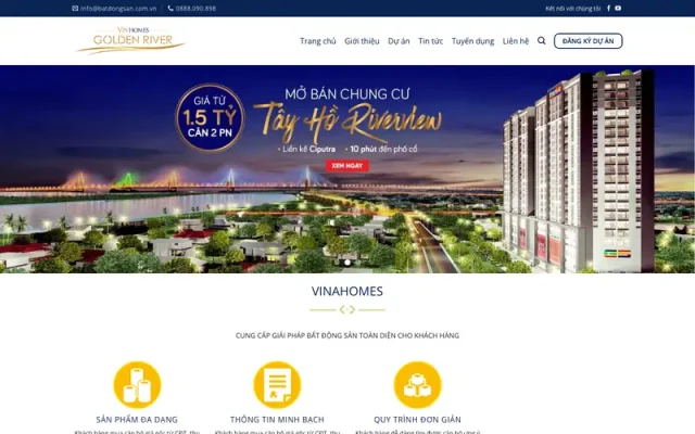 Mẫu web giới thiệu dự án bất động sản