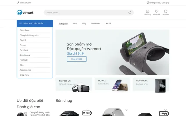 Mẫu web điện máy 1