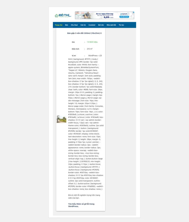Mẫu web đăng dự án bđs – màn hình 1