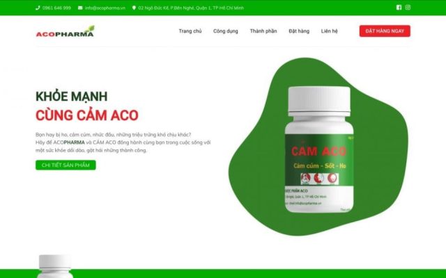 Mẫu web giới thiệu sản phẩm thuốc