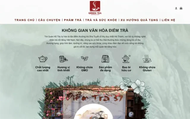 Mẫu web bán trà xanh đặc sản 1