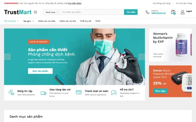 Mẫu web nhà thuốc, dược phẩm 1