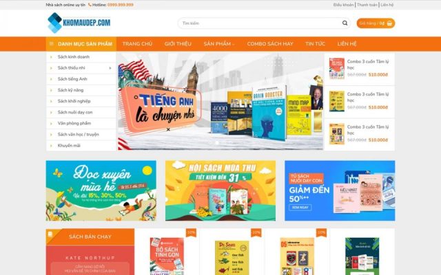 Mẫu web nhà sách