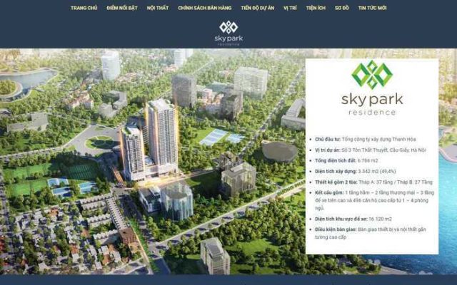 Mẫu web bất động sản 1 dự án siêu phẳng M82