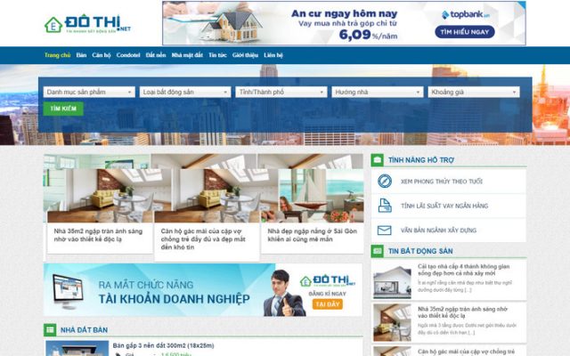 Mẫu web mua bán nhà đất, cho thuê cực M91