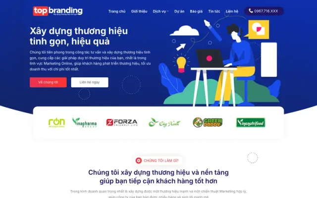 Mẫu web dịch vụ digital marketing brand