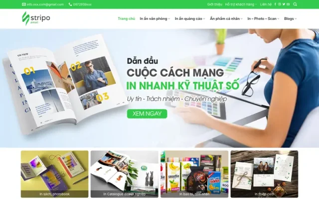 Mẫu web dịch vụ in ấn quảng cáo