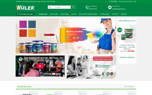 Mẫu web bán sơn tường
