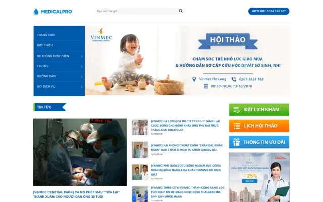 Mẫu web bệnh viện phòng khám