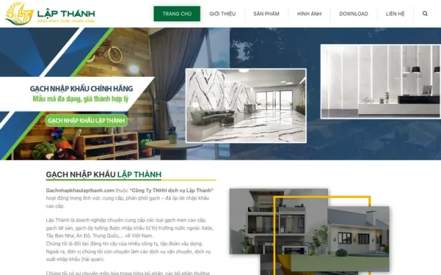 Mẫu web công ty bán gạch