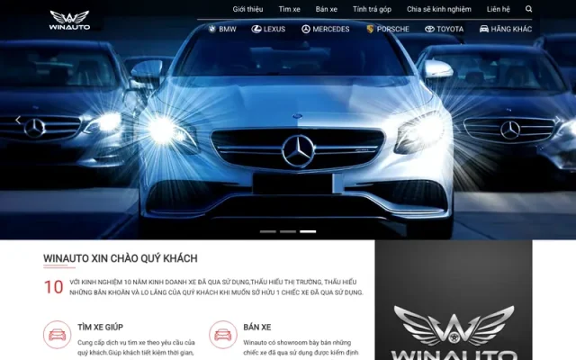 Mẫu web mua bán ô tô chuyên nghiệp