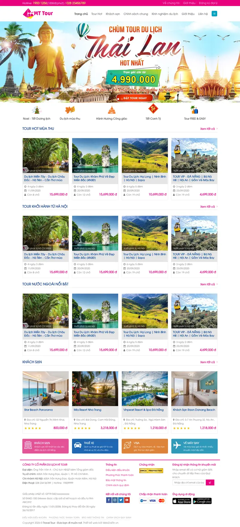 Mẫu web du lịch 19 – màn hình 1