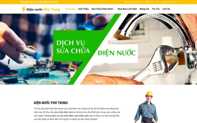 Mẫu web dịch vụ sửa chữa điện nước