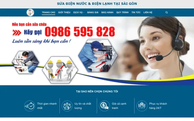 Mẫu web dịch vụ sửa chữa điện nước 2