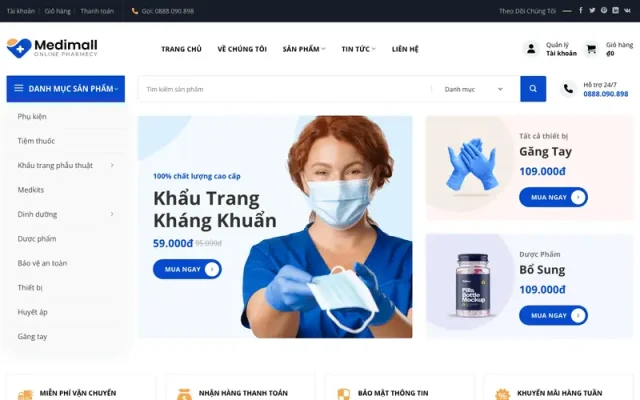 Mẫu web dược phẩm , nhà thuốc 9