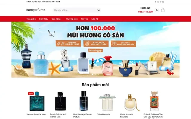 Mẫu web bán nước hoa