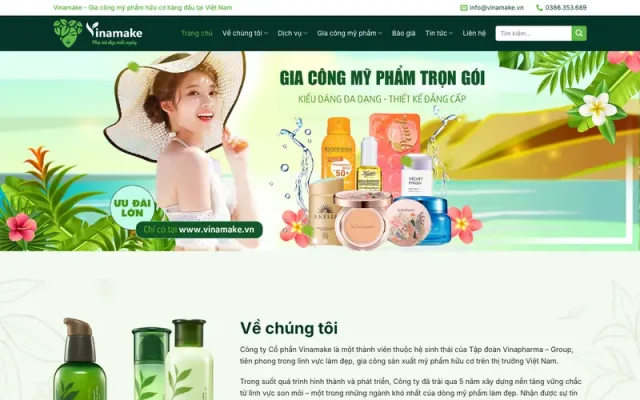 Mẫu web bán bao bì