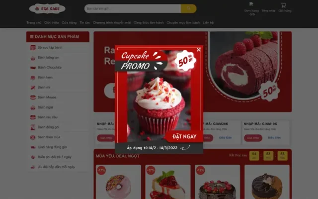 Mẫu web bán bánh ngọt