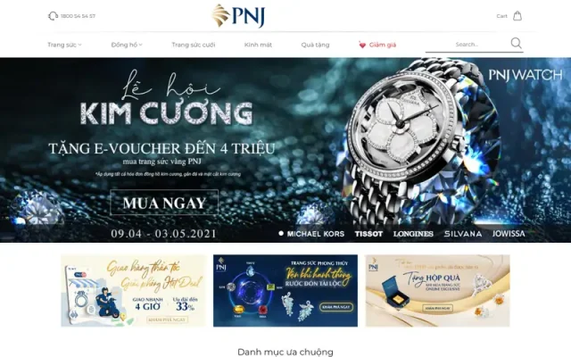 Mẫu web bán trang sức, nữ trang, đồng hồ 7