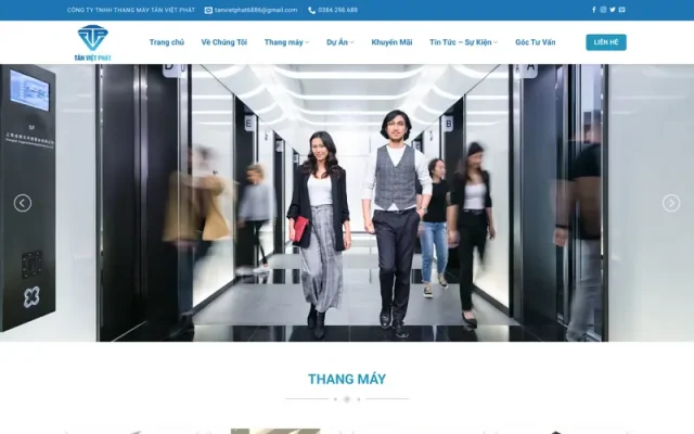 Mẫu web công ty thang máy