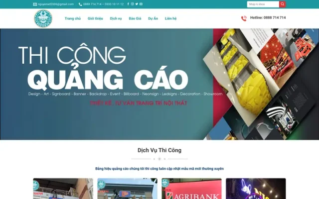 Mẫu web công ty bảng hiệu quảng cáo