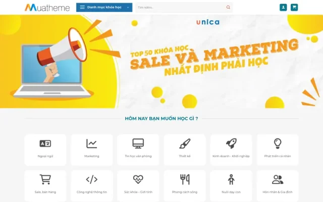 Mẫu web khóa học online cao cấp