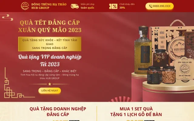 Mẫu web landing page bán đông trùng hạ thảo