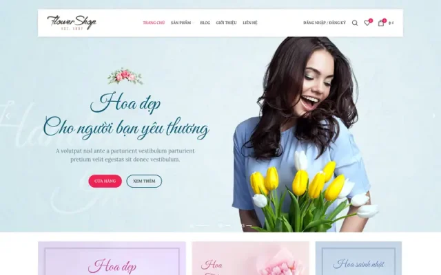 Mẫu web shop bán hoa tươi 1