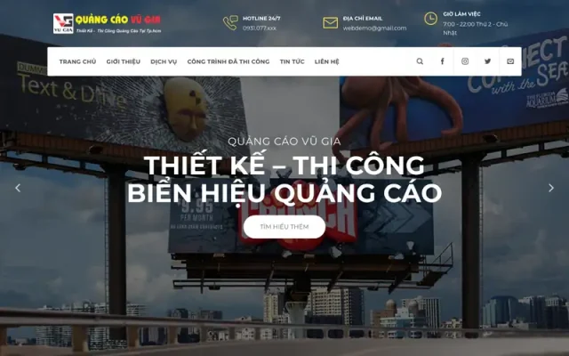 Mẫu web làm biển quảng cáo 02