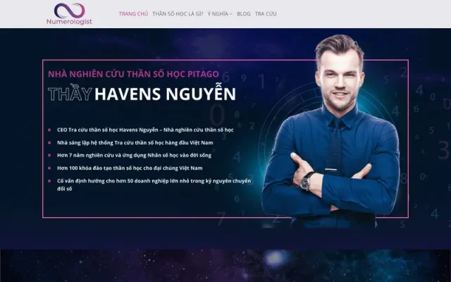 Mẫu web tra cứu thần số học