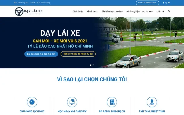Mẫu web dạy lái xe 02