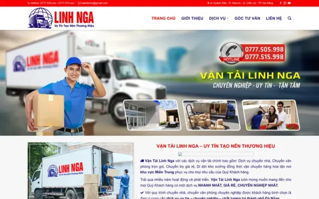 Mẫu web dịch vụ vận tải