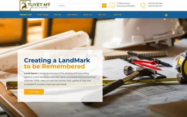Mẫu web giới thiệu công ty xây dựng 02