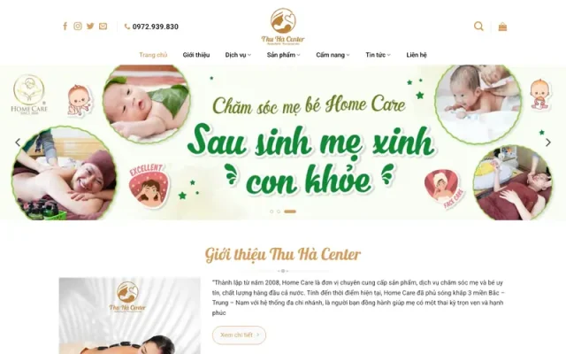 Mẫu web dịch vụ chăm sóc mẹ và bé