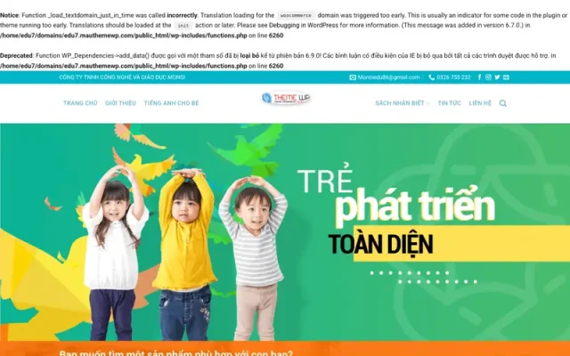 Mẫu web bán đồ chơi, thiết bị giáo dục cho trẻ