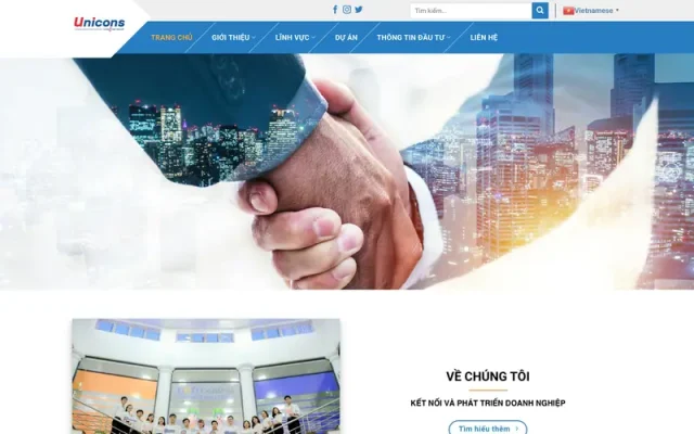 Mẫu web giới thiệu công ty tư vấn doanh nghiệp