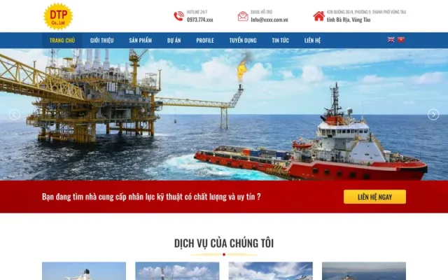 Mẫu web công ty cơ khí