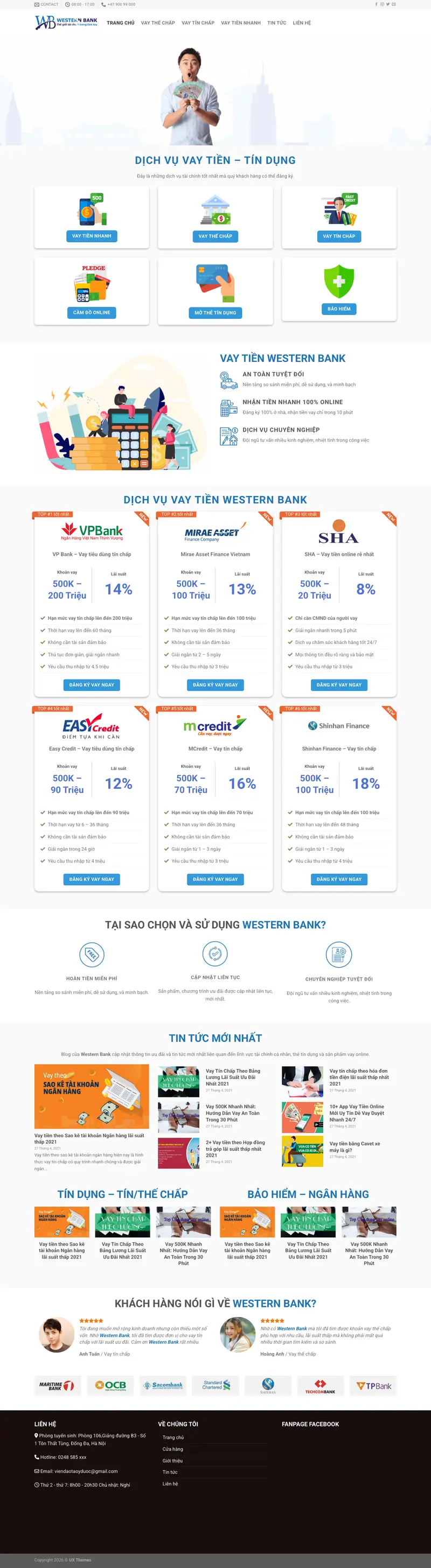 Mẫu web dịch vụ vay tiền 02