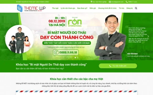 Mẫu web khóa học đào tạo