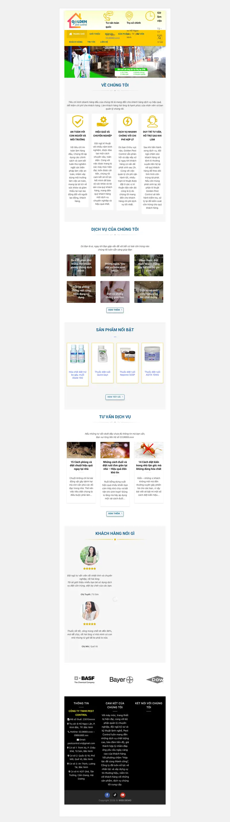 Mẫu web diệt côn trùng – màn hình 1