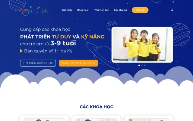 Mẫu web khóa học cho trẻ em