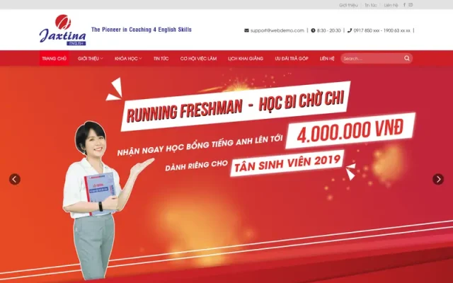 Mẫu web trung tâm học tiếng anh
