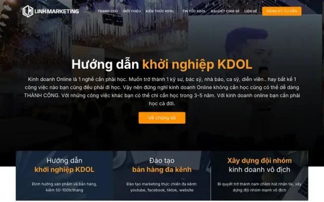 Mẫu web khóa học kinh doanh online