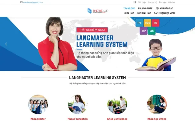 Mẫu web giới thiệu khóa học tiếng anh